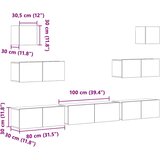  7-dijelni set TV ormarića siva boja betona konstruirano drvo | shoptok.hr