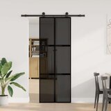 vidaXL Klizna vrata s priborom 76 x 205 cm kaljeno staklo i aluminij | shoptok.hr