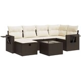vidaXL 7-dijelni set vrtnih sofa od poliratana s jastucima smeđi | shoptok.hr