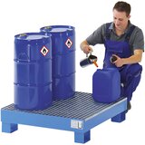 eurokraft basic Prestrezna kadica za 60 l, DxŠxV 800 x 900 x 220 mm, s certifikatom, modro praškasto lakirana, brez mrežaste rešetke | Shoptok.si