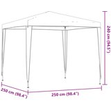 Šator za zabave 250 x 250 x 240 cm Svjetlosiva PE i čelik | shoptok.hr