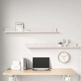 vidaXL Zidne police 2 kom bijele 110x11x9 cm od masivne borovine | shoptok.hr