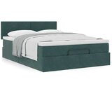  Otomanska postelja z vzmetnico temno zelena 140x200 cm žamet, (22053371) | Shoptok.si
