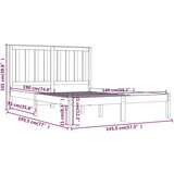  Posteljni okvir črn iz trdne borovine 140x190 cm, (20647907) | Shoptok.si