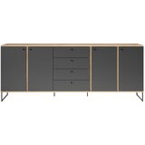 XORA komoda, antracit, barve hrasta | Shoptok.si