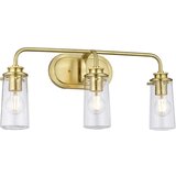 Quintiesse Braelyn Stenska svetilka Kichler s 3 lučmi, brušena medenina, IP44, (22099271) | Shoptok.si