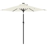  Vrtni suncobran s čeličnom šipkom LED bijeli 225 x 225 x 212 cm | Eponuda.com