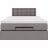 vidaXL Otomanski posteljni okvir z vzmetnico taupe 120x190 cm blago, (21610696) | Shoptok.si