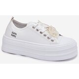 Boto Women's Platform Sneakers With Decorative Lacing White Tivora | Shoptok.si