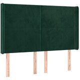  Uzglavlje s ušima tamnozeleno 147x16x118/128 cm baršunasto | shoptok.hr