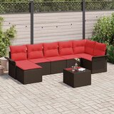  Vrtna sedežna garnitura z blazino 8 pcs Rjava Poly ratan, (5000144945) | Shoptok.si