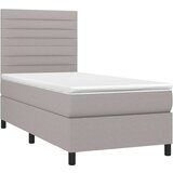  Krevet box spring s madracem LED svjetlosivi 100x200 cm tkanina | shoptok.hr