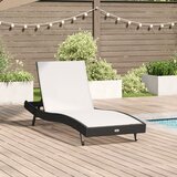vidaXL Ležaljka na suncu Crni Polyrattan i Tekstilen | shoptok.hr