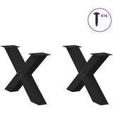  Noge za klub stolić u obliku slova X, 2 kom, crne, 70 x (42-43) cm, čelik | shoptok.hr