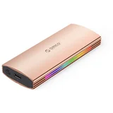 Zunanje ohišje za M.2 NVMe 2230-2280 v USB3.2 Gen2 Type-C, 10Gbps, RGB, aluminij, zlato-roza, M2R2-G2