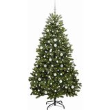 vidaXL Umjetno božićno drvce S LED lampica Zelena 210 cm PVC i metal | shoptok.hr