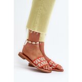 FJ1 Women's Flat Heel Sandals Orange Traivea Cijene