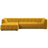 Windsor & Co Sofas rumena žametna kotna sedežna garnitura Vesta, levi kot