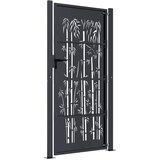  Vrtna vrata antracit boje 100x200 cm, dizajn od čelika i bambusa | shoptok.hr