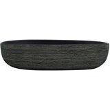 Nadgradni umivaonik sivo-crni ovalni 59x40x14 cm keramički | shoptok.hr