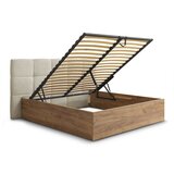 Bobochic Paris Bež podstavljeni tapecirani/od iverice bračni krevet s prostorom za odlaganje s podnicom 180x200 cm Kumo – | shoptok.hr