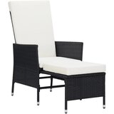Maison Chic Nastavljiv Vrtni Stoli - Stol za vrt z blazinami poli ratan črn JS22, (21877305) | Shoptok.si
