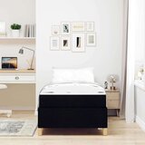 vidaXL Postelja z vzmetnico Drugo Črna in bela 90 x 190 cm blago | Shoptok.si
