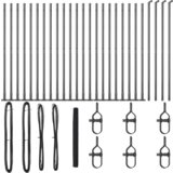 vidaXL Šesterokotna ograja Siva 1,4x50 m Jeklo, Ograjni stebri z osnovnimi ploščami 13 kos Ø32mm 78,5cm Galvanizirano jeklo | Shoptok.si
