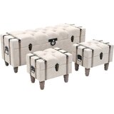  3-dijelni set klupa za pohranu 112x37x45 cm od drva i čelika | shoptok.hr