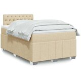 vidaXL Box spring postelja z vzmetnico krem 120x190 cm blago, (21310739) | Shoptok.si