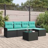  Vrtna sedežna garnitura s shranjevanjem 6 pcs Črna poli ratan, (5000145668) | Shoptok.si