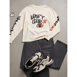 Sinsay Pamučna majica dugih rukava s graffiti printom | shoptok.hr