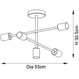  Endon 98786 - Luster na štapu SOHAN 5xE27/10W/230V mesing | Eponuda.com