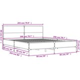  Okvir za krevet boja hrasta 200x200cm konstruirano drvo i metal | shoptok.hr