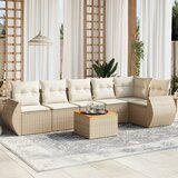  The Living Store Vrtna sedežna garnitura 7-delna z blazinami bež poli ratan - Vrtna Sedežna Garniture, (21480203) | Shoptok.si
