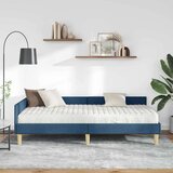  Kotni okvir postelje z matrico z vzmetnico 2 pcs Modra blago, (5000124092) | Shoptok.si
