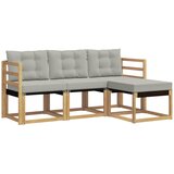 vidaXL Zunanja garnitura za sedenje 4 pcs Bela in svetlo siva, (5000281515) | Shoptok.si