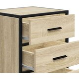 vidaXL Nočna omarica sonoma hrast 40x34,5x60 cm inž. les in kovina | Shoptok.si