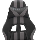  Igraća stolica od umjetne kože s osloncem za noge Crna i siva | shoptok.hr