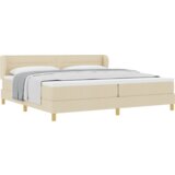  Box Spring Postelja z Vzmetnico Krem 200x200 cm Tkanina, (22052074) | Shoptok.si