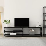 vidaXL TV omarica črna 200x40x50 cm inženirski les in kovina Cene