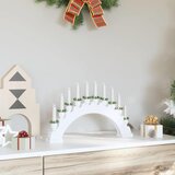  Božićni Svijećnjak s 10 LED Svijećama Bijelo 47 x 5 x 29 cm | shoptok.hr