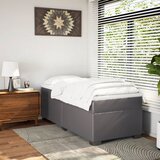  s oprugama i madracem sivi 90 x 190 cm od umjetne kože | shoptok.hr