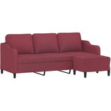  Trosjed s tabureom crvena boja vina 180 cm od tkanine | shoptok.hr