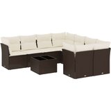 vidaXL 9-dijelni set vrtnih sofa s jastucima poliratan smeđi | shoptok.hr