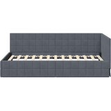  Kutni okvir kreveta Tamno siva 100 cm x 200 cm Baršun | shoptok.hr