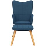  Stolica za ljuljanje s osloncem za noge plava od tkanine | shoptok.hr