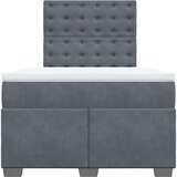  Krevet box spring s madracem tamnosivi 120 x 190 cm baršun | shoptok.hr