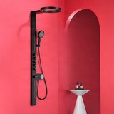 ELITE EDITION Nadometni tuš panel BSW1726 iz medenine z zaslonom in slapnim izlivom v več barvnih izvedbah — Gunmetal siva | Shoptok.si