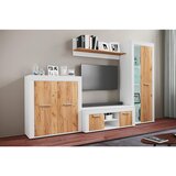 MID.YOU Dnevni Regal Usilo L, Bela, Barva Hrasta, 4-Delni | Shoptok.si